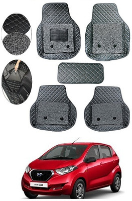 SLSHILPA Leather 7D Mat For  Datsun Redi GO(Black)