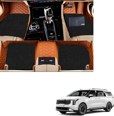 Autoclow Leatherite 7D Mat For  Kia Carnival Limousine (7 Seater)(Brown, Black)