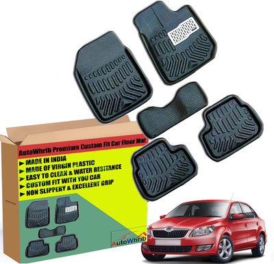 Autowhrib Plastic 3D Mat For  Skoda Rapid(Black)
