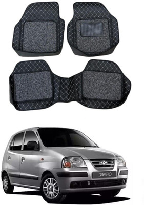 TOFIT ENTERPRISE Leatherite 7D Mat For  Hyundai Santro(Silver, Black)