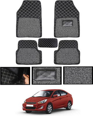 MATIES Leatherite 7D Mat For  Hyundai Verna(Black)