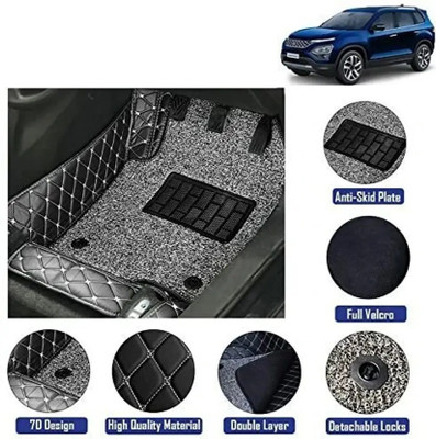 Welvis Leatherite 7D Mat For  Tata Safari(Black)