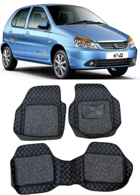 Arnejas Leatherite 7D Mat For  Tata Indica eV2(Silver, Black)