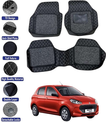 GENFRID Leather 7D Mat For  Maruti Suzuki Alto K10(Silver, Black)