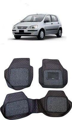 Arnejas Leatherite 7D Mat For  Hyundai Getz(Red, Black)