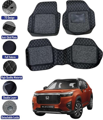 GENFRID Leather 7D Mat For  Honda Elevate(Silver, Black)