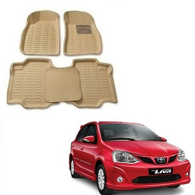 SLSHILPA Plastic 3D Mat For  Toyota Etios Liva(Beige)