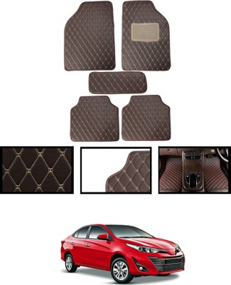 MATIES Leatherite Standard Mat For  Toyota Yaris(Brown)