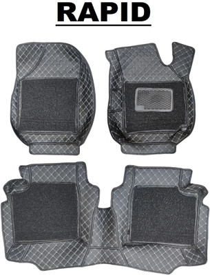TOFIT ENTERPRISE Leatherite 7D Mat For  Skoda Rapid(Black)