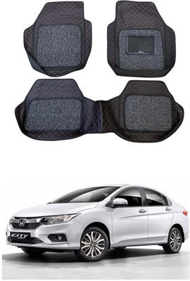 ARNEJA Leatherite 7D Mat For  Honda City i-Dtec(Red, Black)