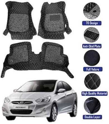 GENFRID Leatherite 7D Mat For  Hyundai Accent(Black)