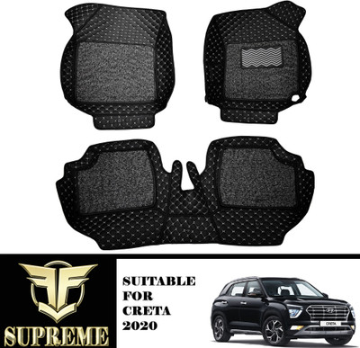 Fit Fly Leather 7D Mat For  Hyundai Creta(Silver, Black)