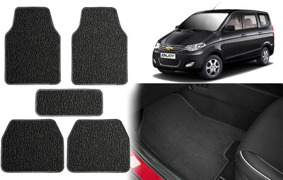 Carigiri PVC, Rubber Standard Mat For  Chevrolet Enjoy(Black)