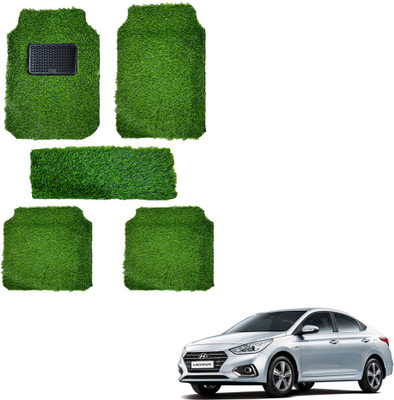 Oshotto Rubber, Plastic Standard Mat For  Hyundai Verna(Green)