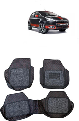 Arnejas Leatherite 7D Mat For  Fiat Abarth Punto(Red, Black)