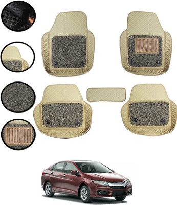 ABJD Leatherite 7D Mat For  Honda Universal For Car(Beige)