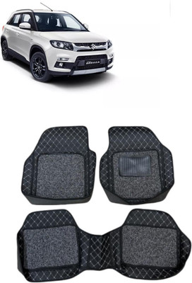 arneja trading company Leatherite 7D Mat For  Maruti New Brezza(Silver, Black)