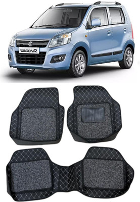 Arnejas Leatherite 7D Mat For  Maruti Suzuki WagonR(Silver, Black)