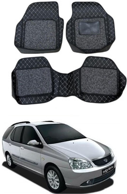 ARNEJA Leatherite 7D Mat For  Tata Indigo Marina(Silver, Black)