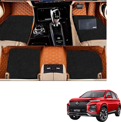 Autoclow Leatherite 7D Mat For  MG Hector Plus(Brown, Black)