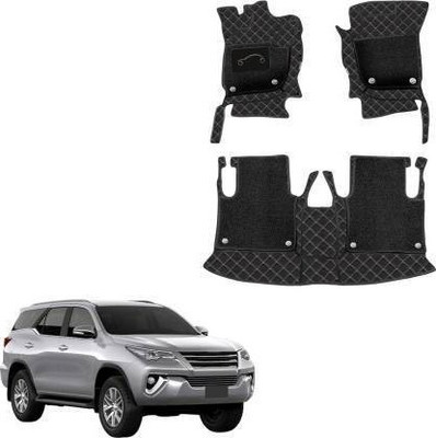 FF TRADERS Leather 7D Mat For  Toyota Fortuner(Black)