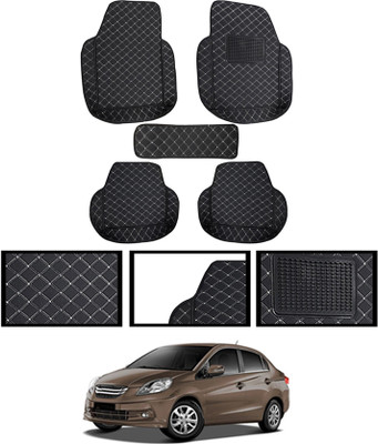 MATIES Leatherite 7D Mat For  Honda Amaze(Black)