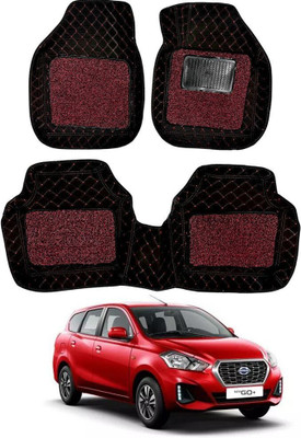 Autorepute Leather 7D Mat For  Datsun Go+(Red, Black)