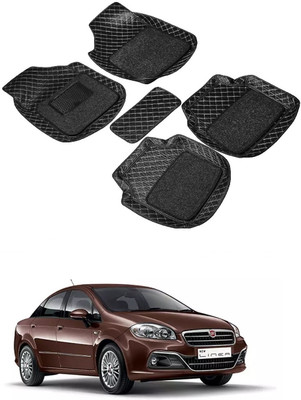 Autocom Leatherite 7D Mat For  Fiat Linea(Black)