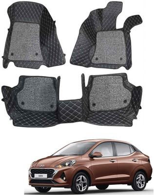 arneja trading company Leatherite 7D Mat For  Hyundai Aura(Black)