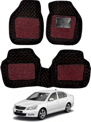 Autorepute Leather 7D Mat For  Skoda Laura(Red, Black)
