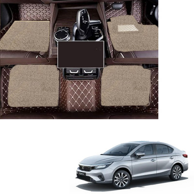 Autoclow Leatherite 7D Mat For  Honda City(Brown, Beige)