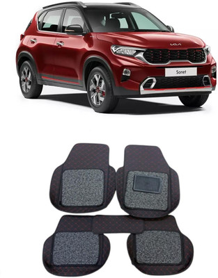 Arnejaa Leatherite 7D Mat For  Kia Sonet(Red, Black)