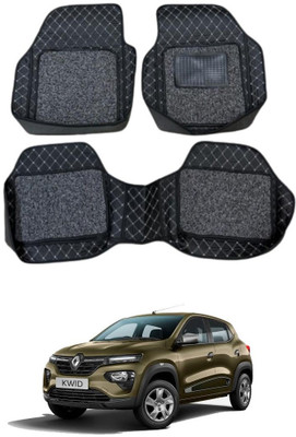ARNEJA Leatherite 7D Mat For  Renault Kwid(Silver, Black)