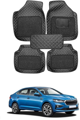 Arnejaa Leatherite 7D Mat For  Skoda Slavia(Black)