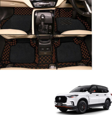 Autoclow Leatherite 7D Mat For  MG Gloster(Black, Brown)