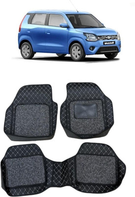 Arnejaa Leatherite 7D Mat For  Maruti Suzuki Wagon R 1.0(Silver, Black)