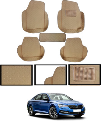 ABJD Leatherite 7D Mat For  Skoda Superb(Beige)
