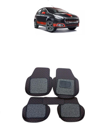 arneja trading company Leatherite 7D Mat For  Fiat Abarth Punto(Red, Black)