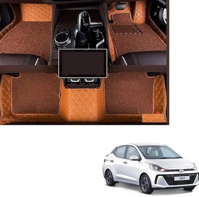 Autoclow Leatherite 7D Mat For  Hyundai Aura(Brown)