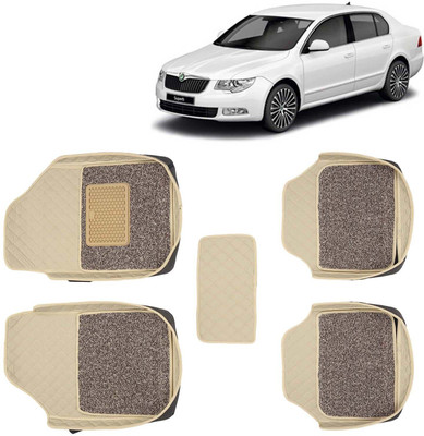 Kingsway Leatherite 7D Mat For  Skoda Superb(Beige)