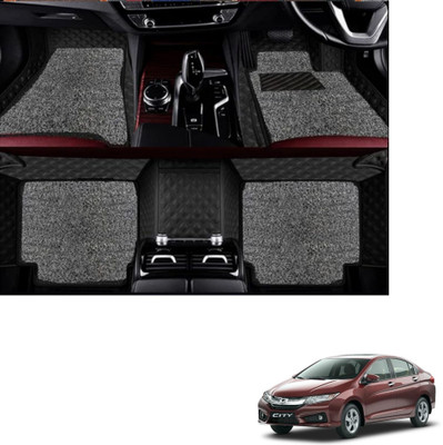Autoclow Leatherite 7D Mat For  Honda City(Black, Silver)