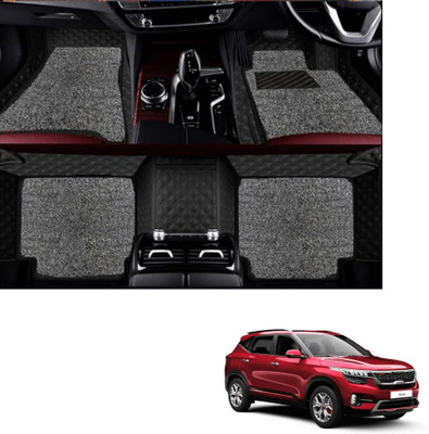 Autoclow Leatherite 7D Mat For  Kia Seltos(Black, Silver)