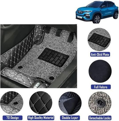 AUTOMOXCO Leather 7D Mat For  Renault Kiger(Silver)