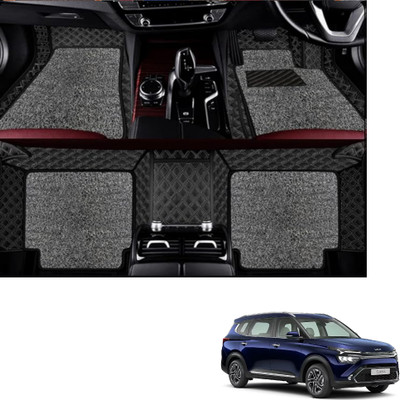 Autoclow Leatherite 7D Mat For  Kia Carens (7 Seater)(Silver, Silver)