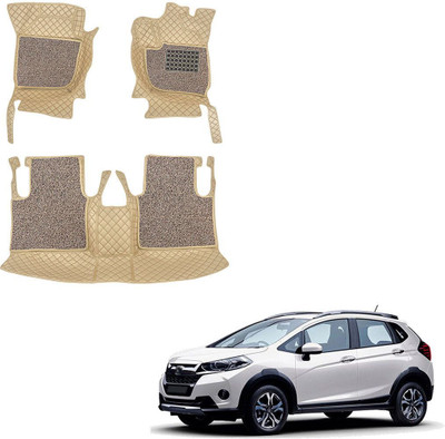 TOFIT ENTERPRISE Leatherite 7D Mat For  Honda WRV(Beige, Maroon)