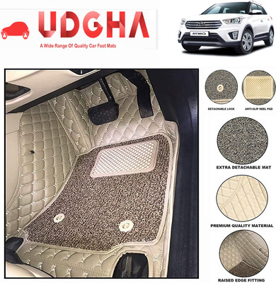 UDGHA Leatherite 7D Mat For  Hyundai Creta(Beige)