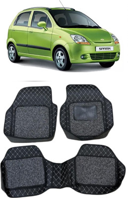 arneja trading company Leatherite 7D Mat For  Chevrolet Spark(Silver, Black)