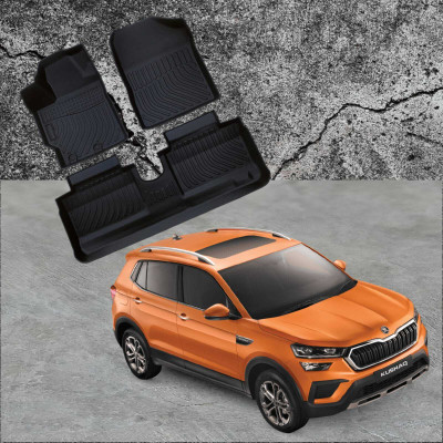 AUTOMOXCO TPV Tray Mat For  Skoda Kushaq(Black)