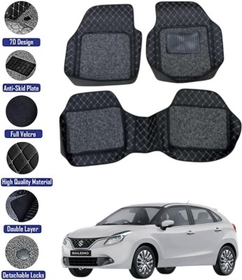 GENFRID Leather 7D Mat For  Maruti Suzuki Baleno(Silver, Black)