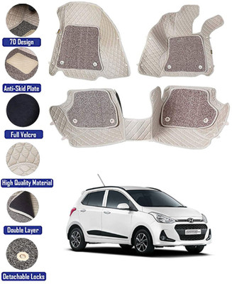 MATIES Leatherite 7D Mat For  Hyundai Grand i10(Beige)